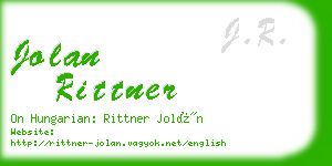 jolan rittner business card